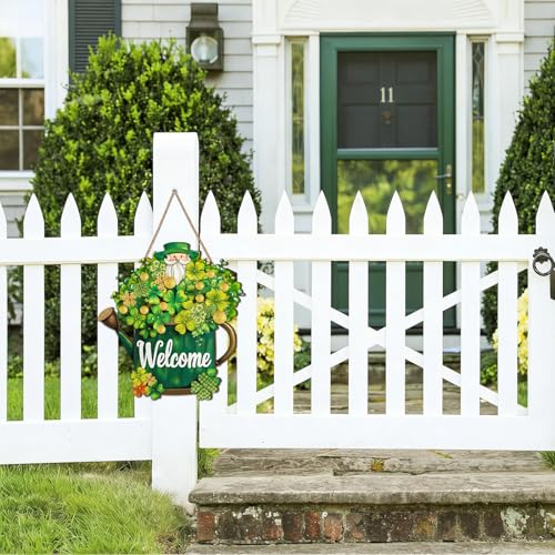 St. Patrick's Day Wooden Welcome Sign for Front Door Decor