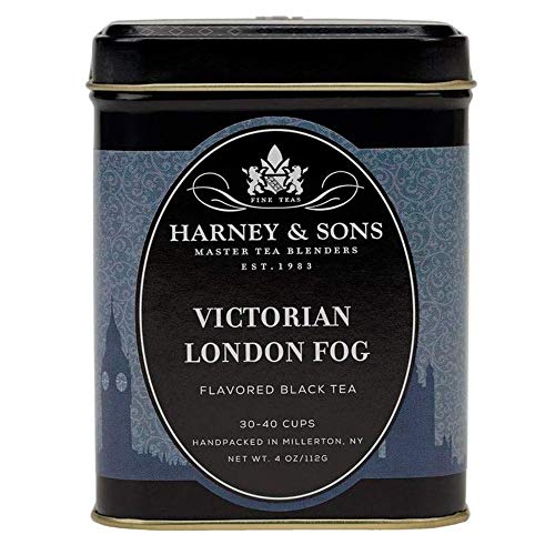 Harney & Sons Victorian London Fog Loose Leaf Tea Tin - 4 oz, Black & Oolong Blend with Bergamot, Lavender & Vanilla - Pack of 1
