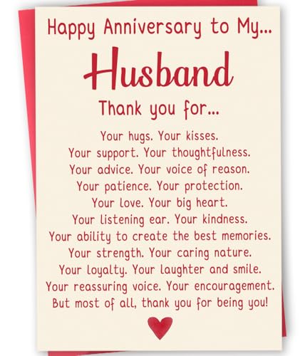 Happy Anniversary Card for Husband - Romantic Design