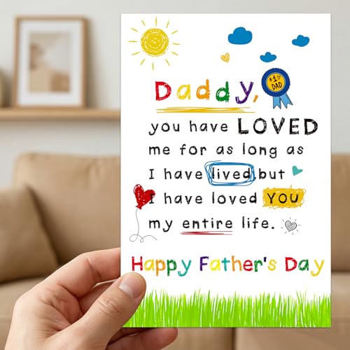 Heartfelt Father's Day Card for Daddy from Kids - 4x6