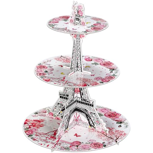3 Tier Eiffel Tower Cupcake Stand - Honeydak Paris Design