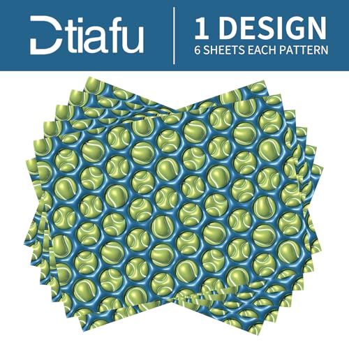 Tennis Wrapping Paper 3D Effect Design Gift Wrap Sheets - 20x28 Inch 6 Pack