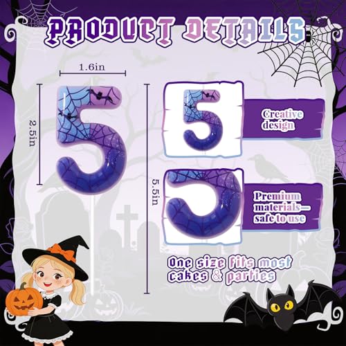 Candsun Purple Number 5 Birthday Candle - Fun Cartoon Cake Decoration