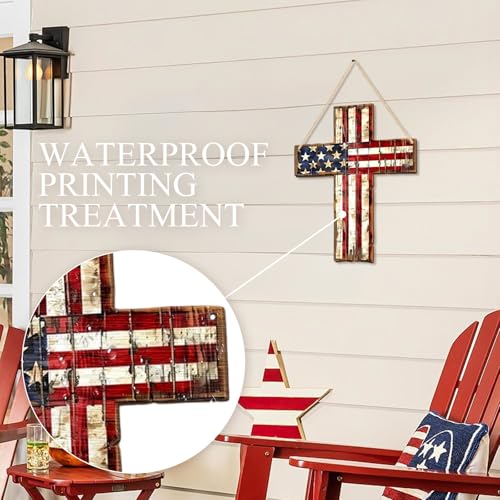 Patriotic Wooden Door Sign Independence Day Front Door Wreath