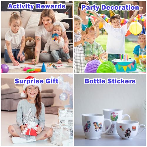 Gsraves Horse Temporary Tattoos for Kids - 60 Cute Waterproof Fake Tattoos