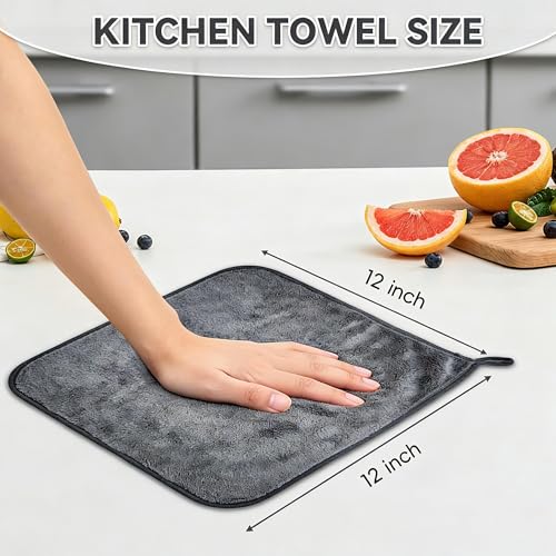 Kyhtok Microfiber Cleaning Cloths - 6 Pack Ultra Soft 12x12 Inch