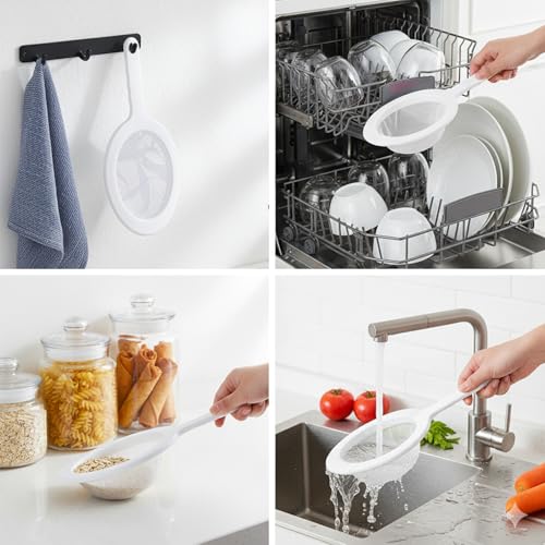 Neyauo 120 Mesh Fine Mesh Strainer - 2 Pcs with Non-Slip Handle