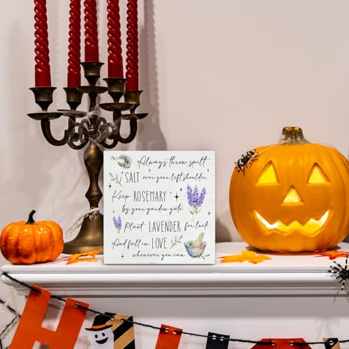 Practical Magic Halloween Wood Sign - Always Throw Salt (Sign 10)
