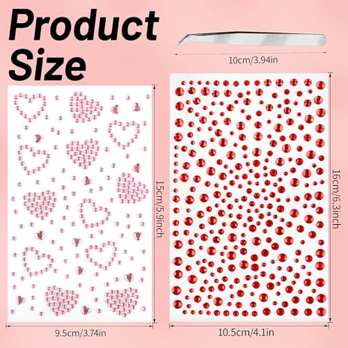 Face Gems & Hair Rhinestone Stickers - 6 Sheets Self-Adhesive Festival Jewels