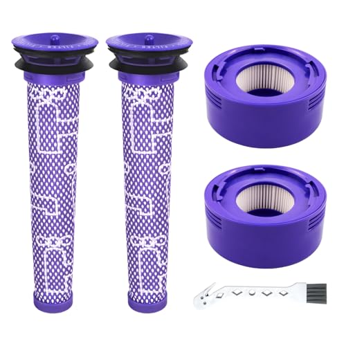 Dyson V7 V8 Replacement Vacuum Filters - 4 Pack, Washable & Reusable