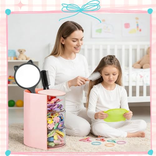 Arsenova Rotating 3-Tier Hair Accessories Organizer & Makeup Brush Holder