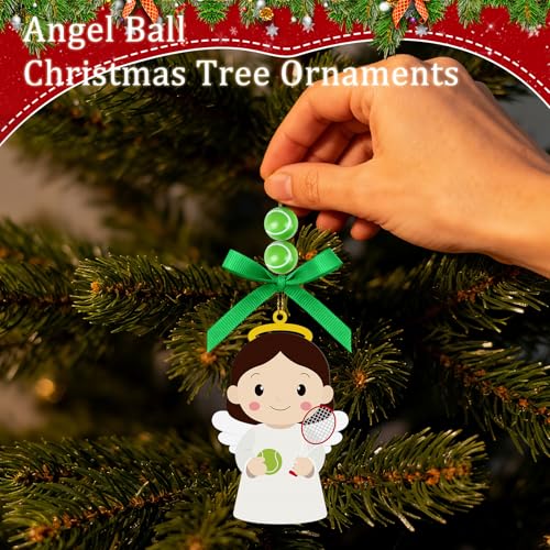 Tennis Angel Wooden Easter Ornament - Hanging Decoration for Fans