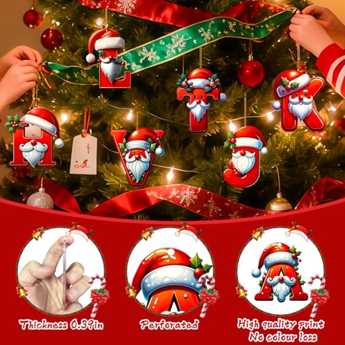 Personalized Christmas Letter Ornaments - 26 Count Acrylic Decor
