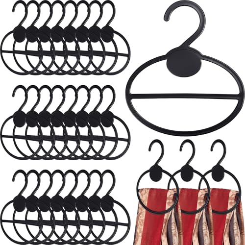 25 Pcs Black Scarf Hanger Organizer - Space Saving Clothes Storage