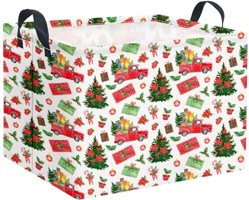 Waterproof Rectangular Christmas Storage Basket - Collapsible Bin