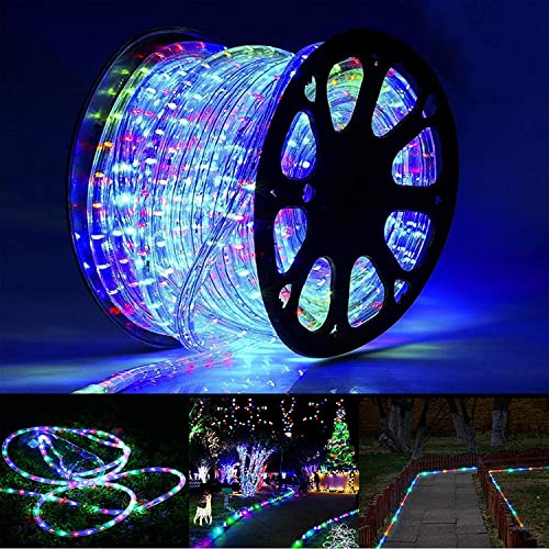 Multicolor 100ft LED Rope Lights Outdoor Waterproof Connectable & Flexible