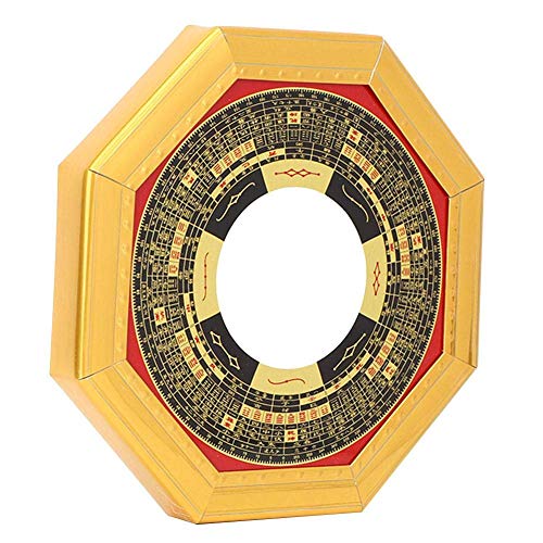 Tyenaza Brown Feng Shui Bagua Concave Mirror for Luck & Protection