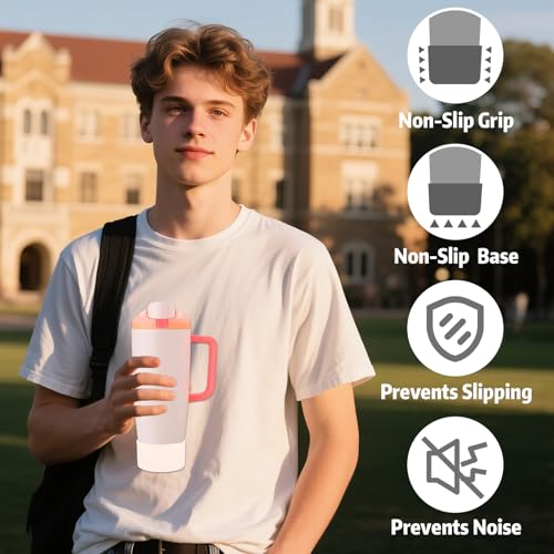 2-Pack Protective Silicone Boots for Owala 30oz & 40oz FreeSip Sway Bottles & Tumblers?High-Quality, Easy-Remove Large Opening, Stability & Scratch Protection (Light Pink)