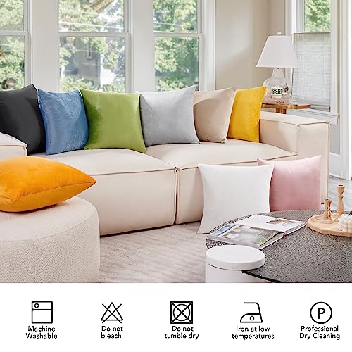 Deconovo Velvet Throw Pillow Covers, 12x20 Inch Lumbar, Dark Grey, 2 Pack