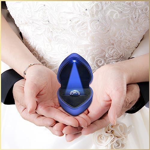 Vintage Sixpence Wedding Coin in Lighted Gift Box - Something Blue Bride Gift