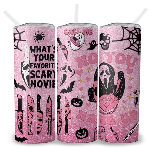 Horror Movie Tumbler 20oz Stainless Steel Ghost Face Water Bottle Gift