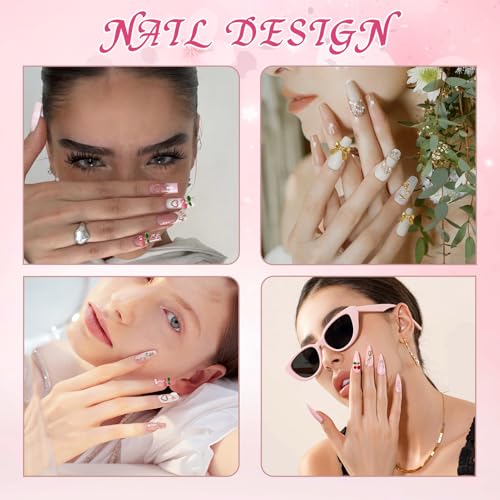 ALGLEA 80Pcs Gold Nail Charms Set Y2K 3D Metal Nail Art Gems