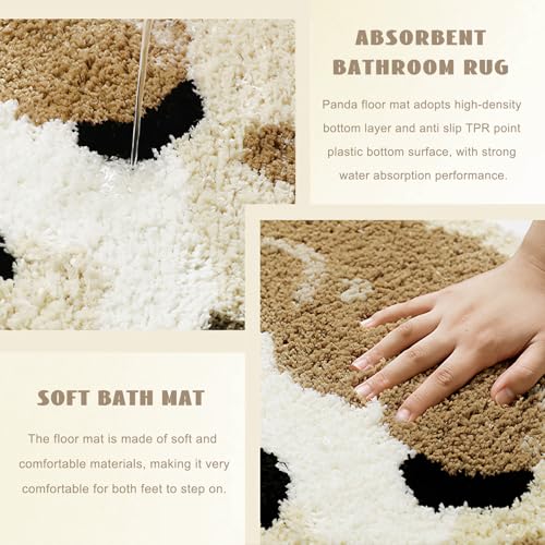 Cute Panda Bathroom Rug - Non-Slip, Absorbent Bath Mat, 20x31 inches