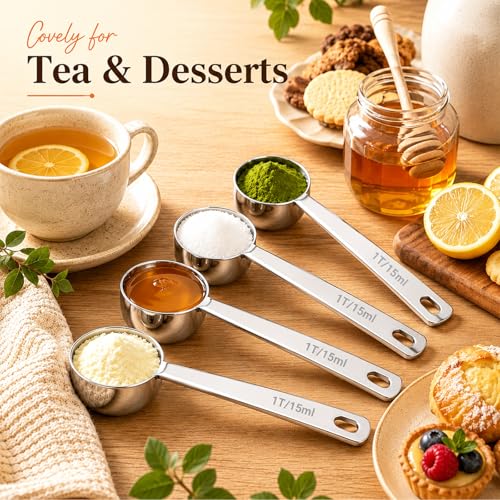Coffee Scoop Set - 1 Tbsp / 15ml Measuring Spoon, 4 Pack