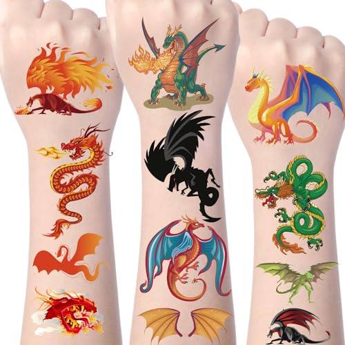 Wxiben Dragon Temporary Tattoos Stickers Waterproof Party Favors
