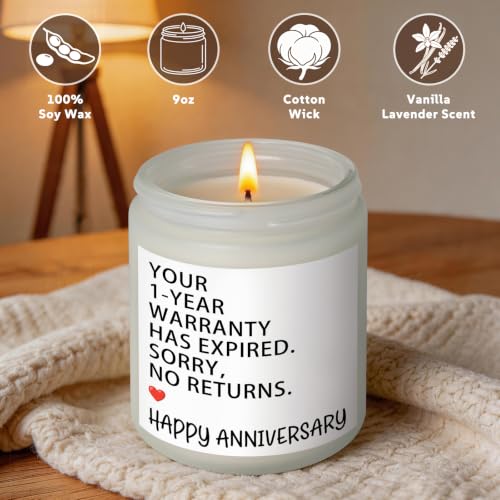1 Year Anniversary Scented Soy Candle for Couples - White - SORRY NO RETURNS
