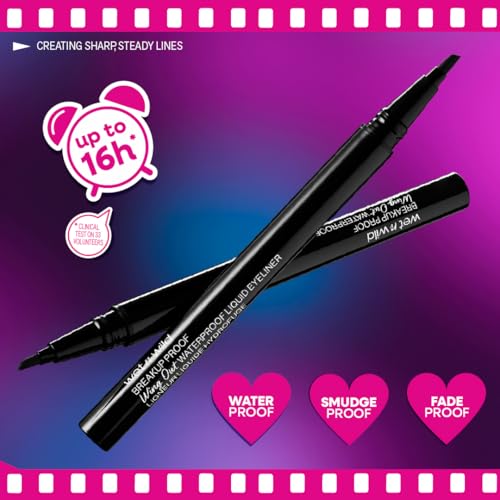 wet n wild Breakup Proof Waterproof Liquid Eyeliner Ultra Black