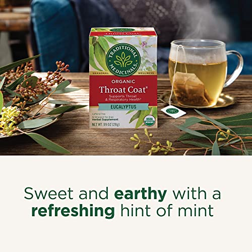 Organic Throat Coat Herbal Tea with Eucalyptus | 16 Bags