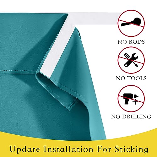 NICETOWN Peacock Teal Blackout Curtain for French Doors, 1 Panel 26x72