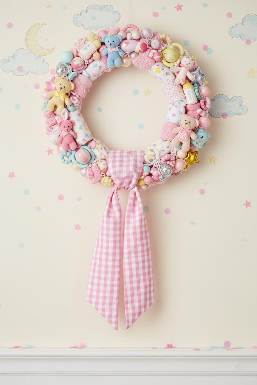 Regine Switzerland Pink Plaid Wreath Sash - Versatile Front Door Decoration for Weddings & Holidays