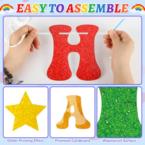 Yay! You're Here Rainbow Banner Decoration - Welcome Back Sign (Rainbow-1)