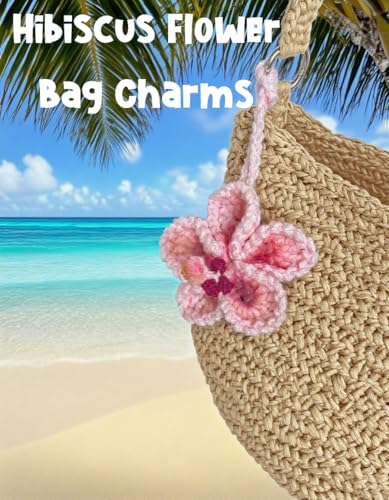 Handmade Crochet Hibiscus Car Hanging Decor - Pink Flower Charm