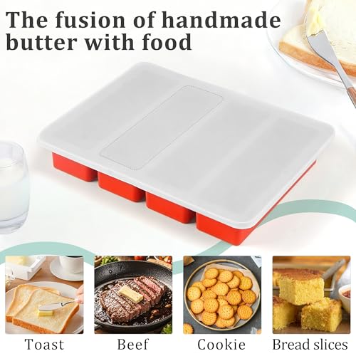 Wilewir Silicone Butter Tray with Lid - 2 Pack Non-Stick Mold