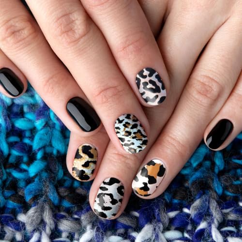 Alpinleux 10 Pcs Leopard Print Nail Art Transfer Stickers & Foils