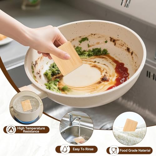Eco-Friendly Bamboo Dish Scrub Brush & Pan Scraper Set