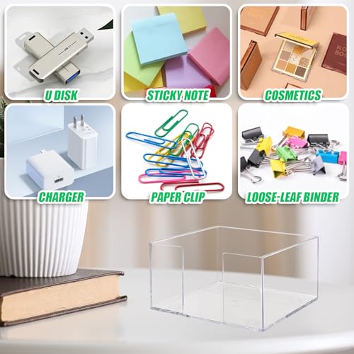 Acrylic Sticky Note Dispenser - 3x3 Inch Note Holder for Desk