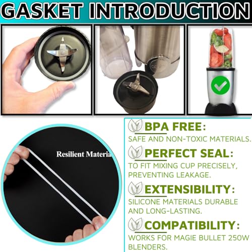 Magic Bullet Replacement Gaskets & Crochet Hook for 250W Blenders