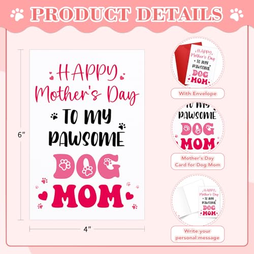Funny Mother's Day Card for Dog Mom with Red Envelope 4x6
