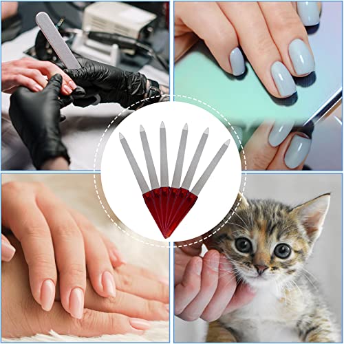 AhaTopia Stainless Steel Metal Nail Files 6-Pack with Pointed Tip