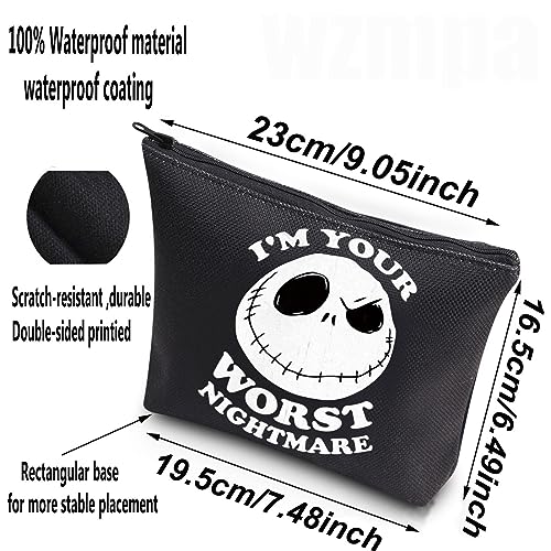 Funny Jack Horror Cosmetic Bag Waterproof Canvas Makeup Pouch