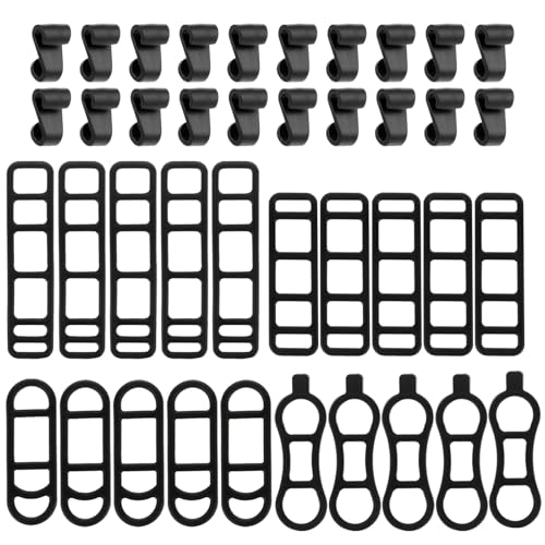 40Pcs Bicycle Light Silicone Straps Bike Silicone Mount Band with Hooks Rubber Light Strap Replacement Strap Black Handlebar Bands for Most Bicycle Lights Sets
