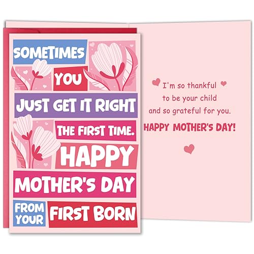 Funny Mother's Day Card from First Born - Humor Appreciation Gift