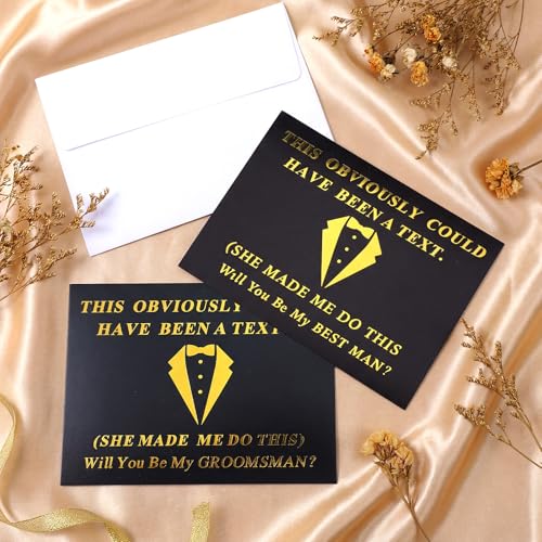 Groomsmen Proposal Cards Set - 8 Pack with Envelopes