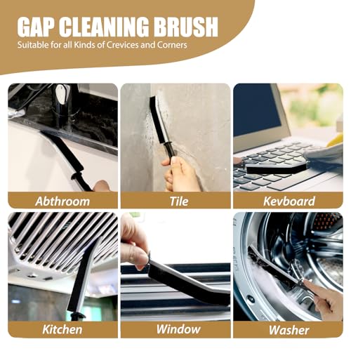 8-Piece Crevice Cleaning Brush Set for Kitchen & Bathroom
