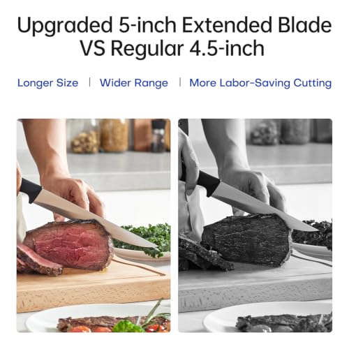 Chef Knife Set with Built-in Sharpener - 8-Inch Pro Version, Silver Black, 15 Pieces