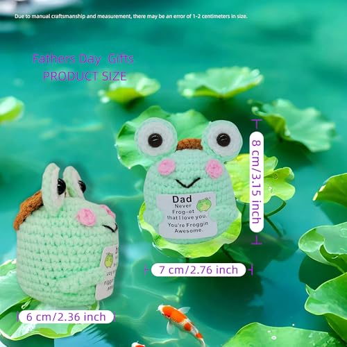 Handcrafted Crochet Mini Frog for Dad - Funny Gift with Heartfelt Message